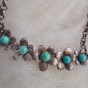 German silver,  turquoise necklace?